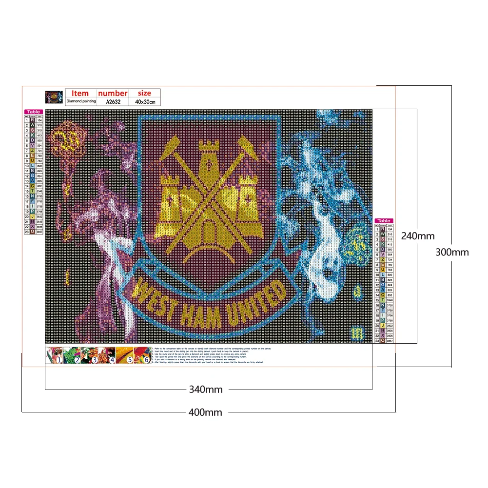 Diamond Painting - Full Round Drill - West Ham United(40*30cm)