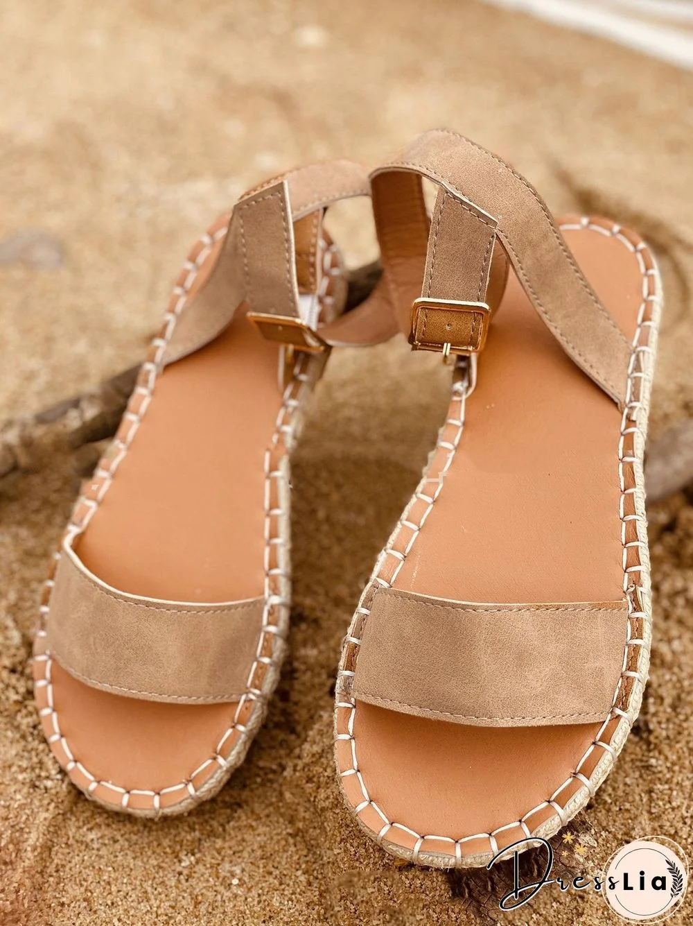 Round-Toe Women Summer Pure Color Sandals