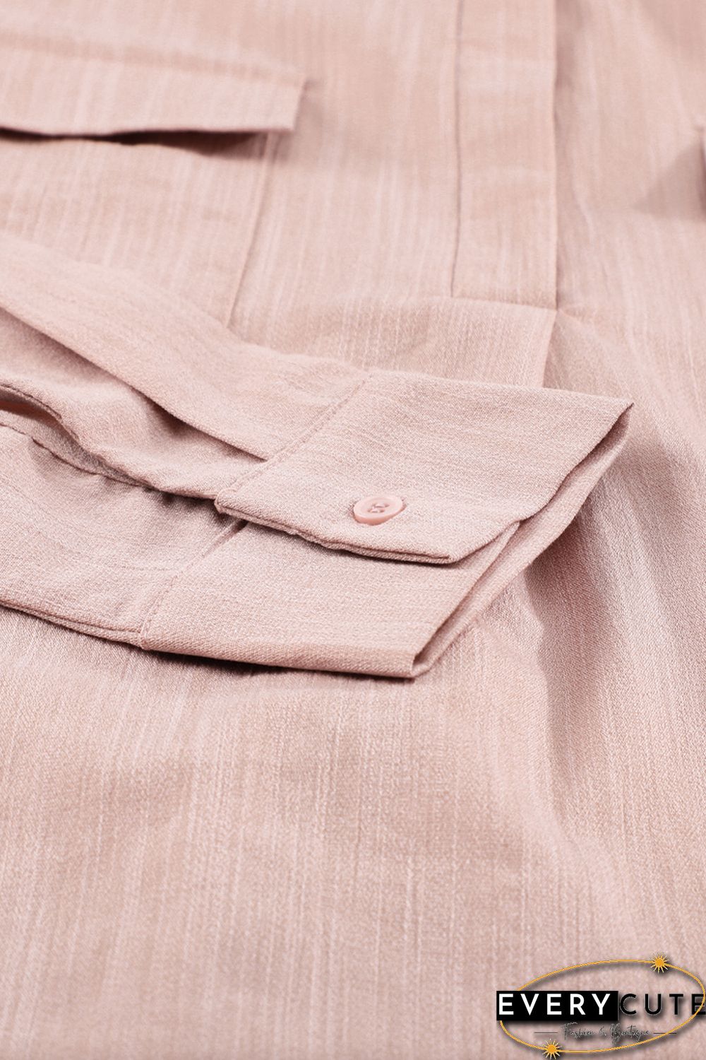 Khaki Buttoned Long Sleeve Shirt with Pocket