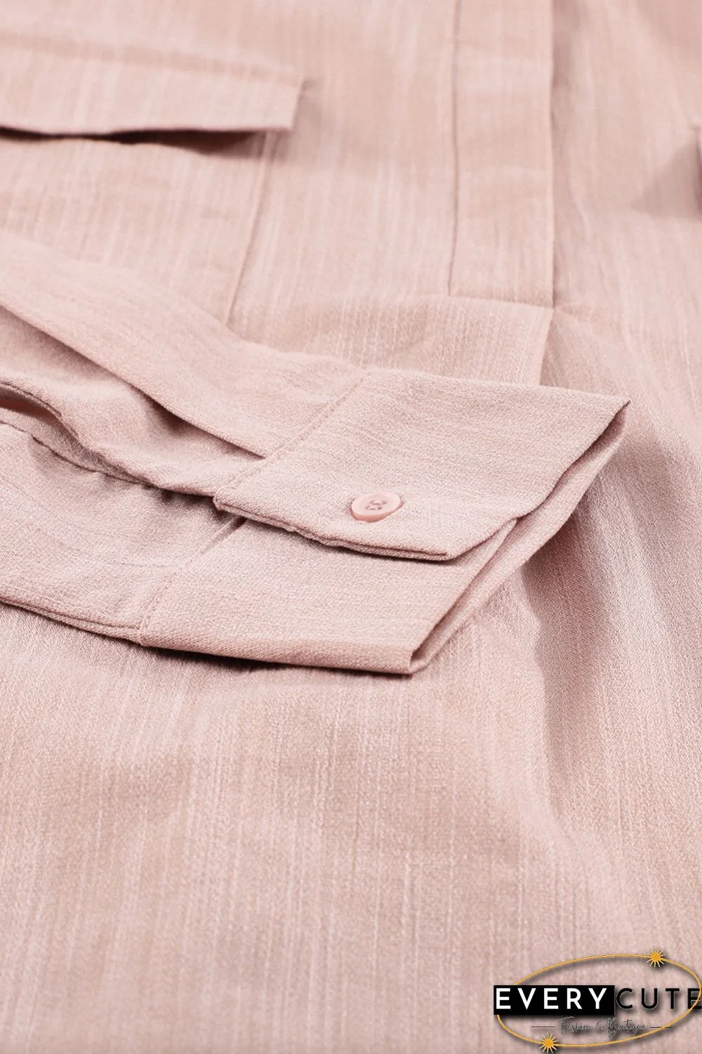 Khaki Buttoned Long Sleeve Shirt with Pocket