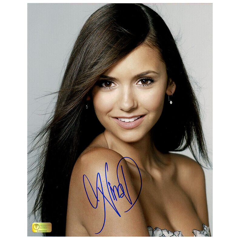 Nina Dobrev Autographed 8×10 Portrait Photo Poster painting