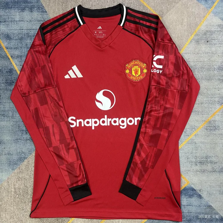 25/26 Manchester United Home Long Sleeve Fan Editionn