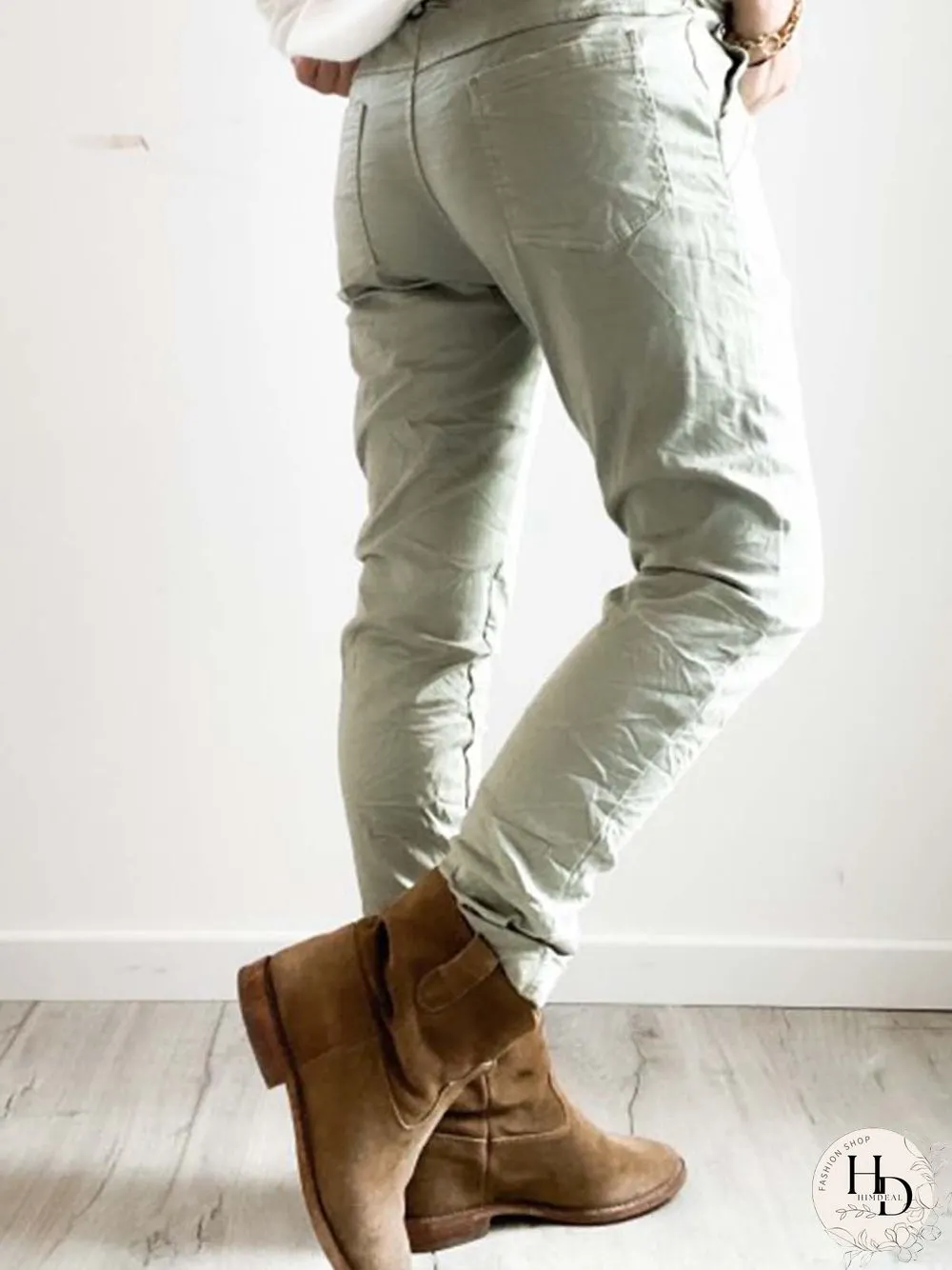 Cotton-Blend Drawstring Pants