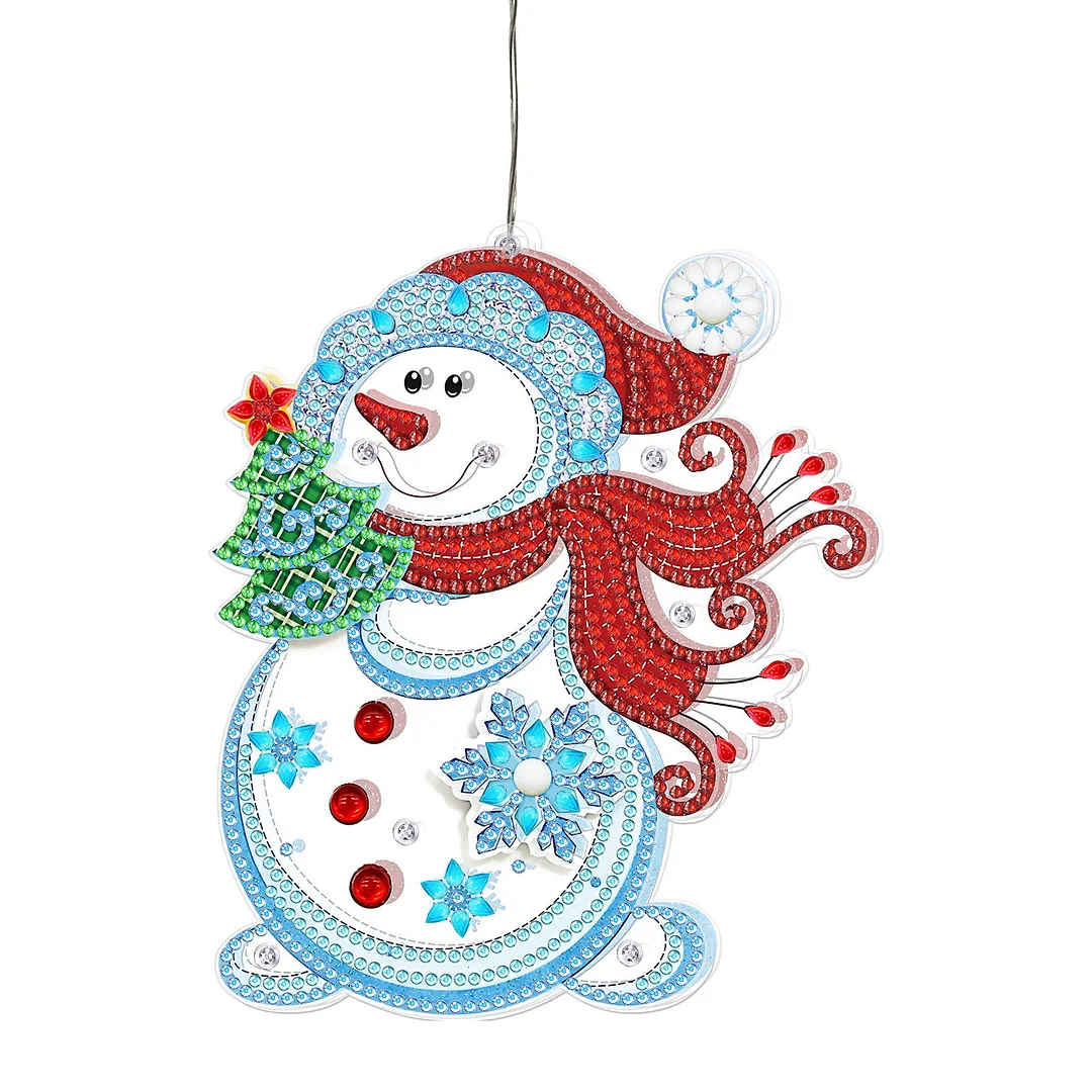 5D Christmas Diamond Painting Hanging Light Festive Rhinestone Lamp Pendant