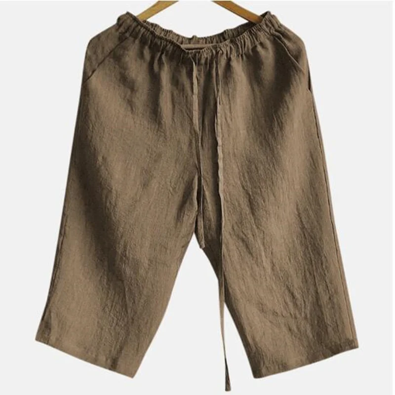 Men’s Cotton Linen Casual Loose Breathable Shorts
