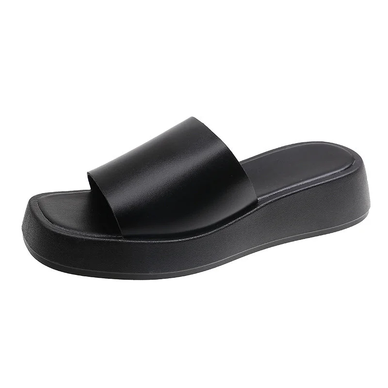 Women's Casual Solid Color Platform Slippers