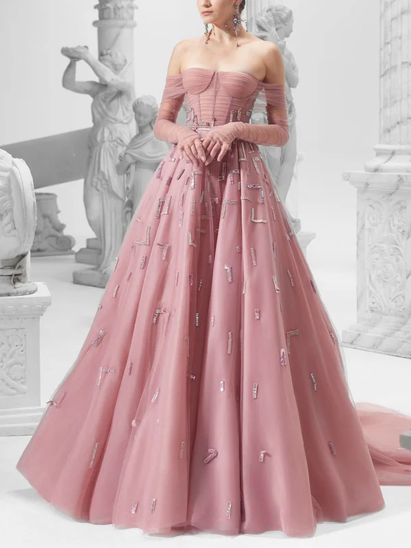 Strapless Mesh Temperament Wedding Women's Dress