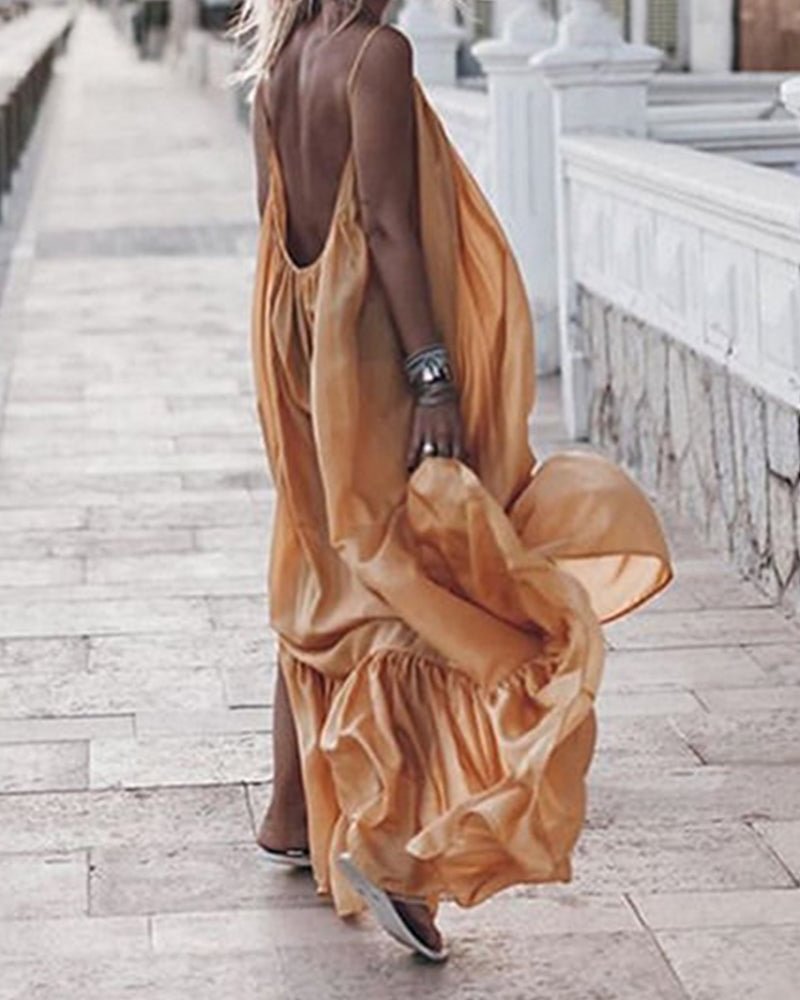 Sleeveless Backless Loose Dress