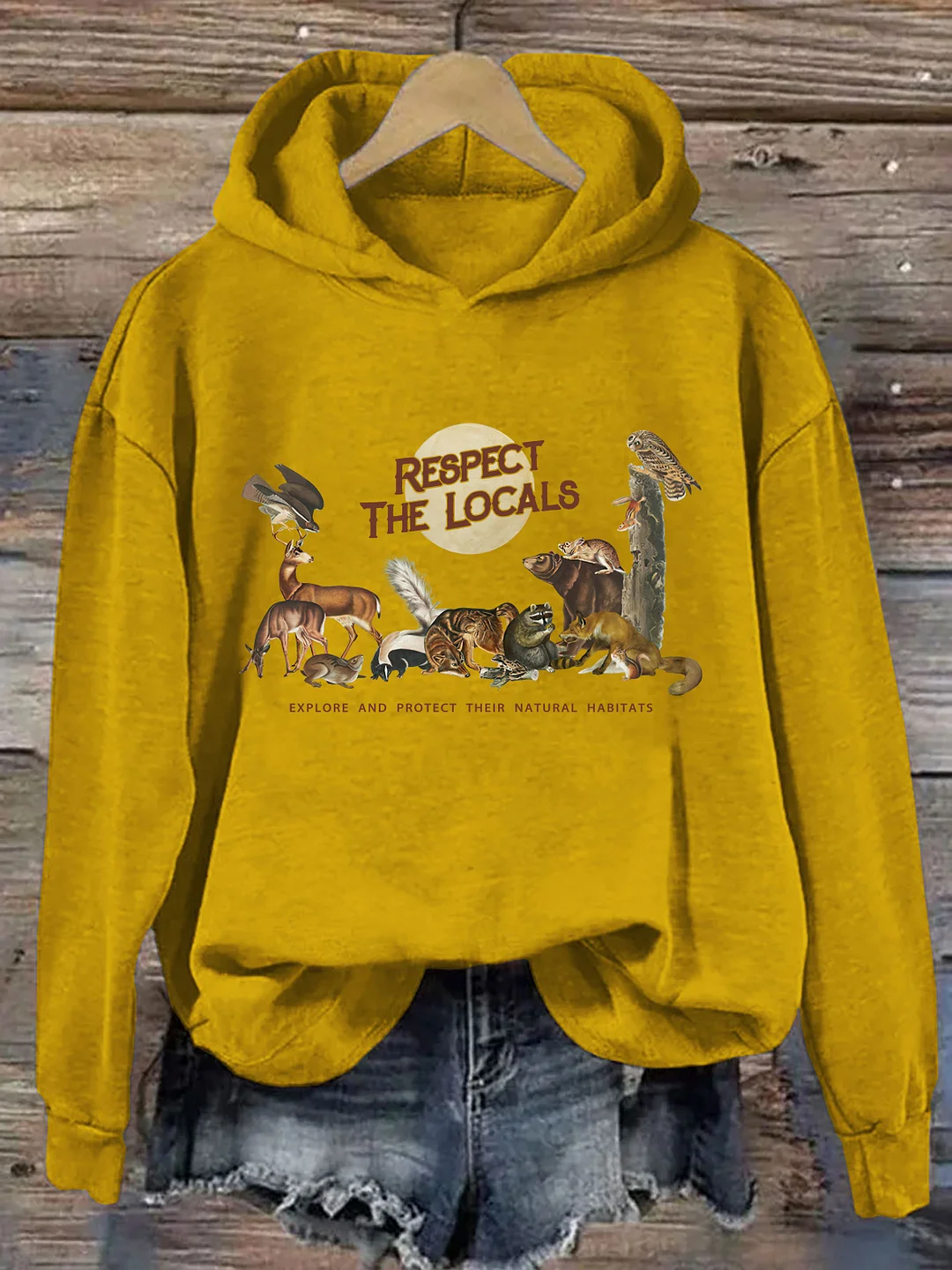 Respect The Locals Woodland Animals Hoodie