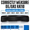 [2-Pack] Wide Mouth Oil / Gas Measuring Bottle - Reusable Mixing Bottle For Two Stroke Engines - Six Different Ratios & Smudge-Proof Measurements in Gallons & Liters - Mix Oil / Fuel Hundreds of Times