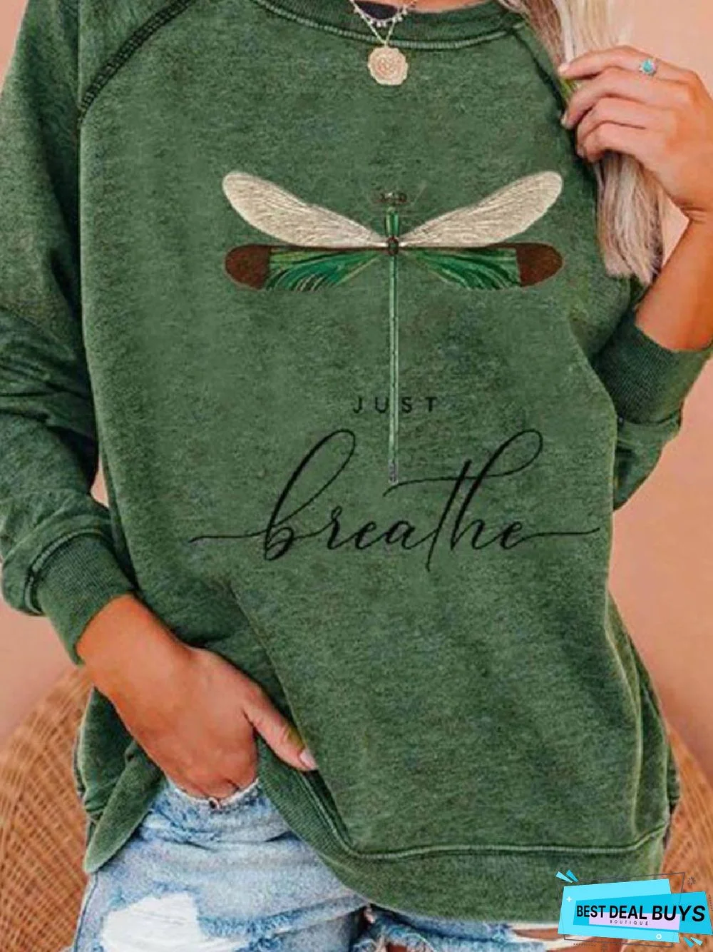 Letter Casual Floral-Print Crew Neck shirt & Tunic Top