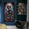 Skull Rose Stained Glass-11CT Stamped Cross Stitch 40*70cm(Big Size)