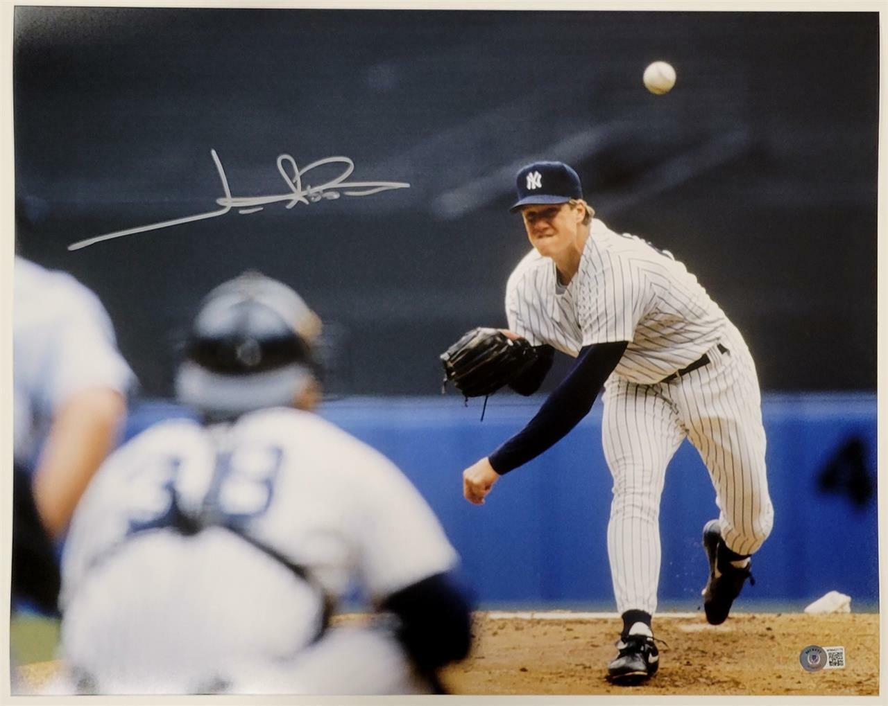 Jim Abbott signed New York Yankees 16x20 Photo Poster painting Autograph ~ Beckett BAS Witness