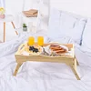 DIY Diamond Painting Wooden Tray Food Tray  with Folding Legs Living Room Decoration Donut Wooden Tray Kit(Abstract Leaf)