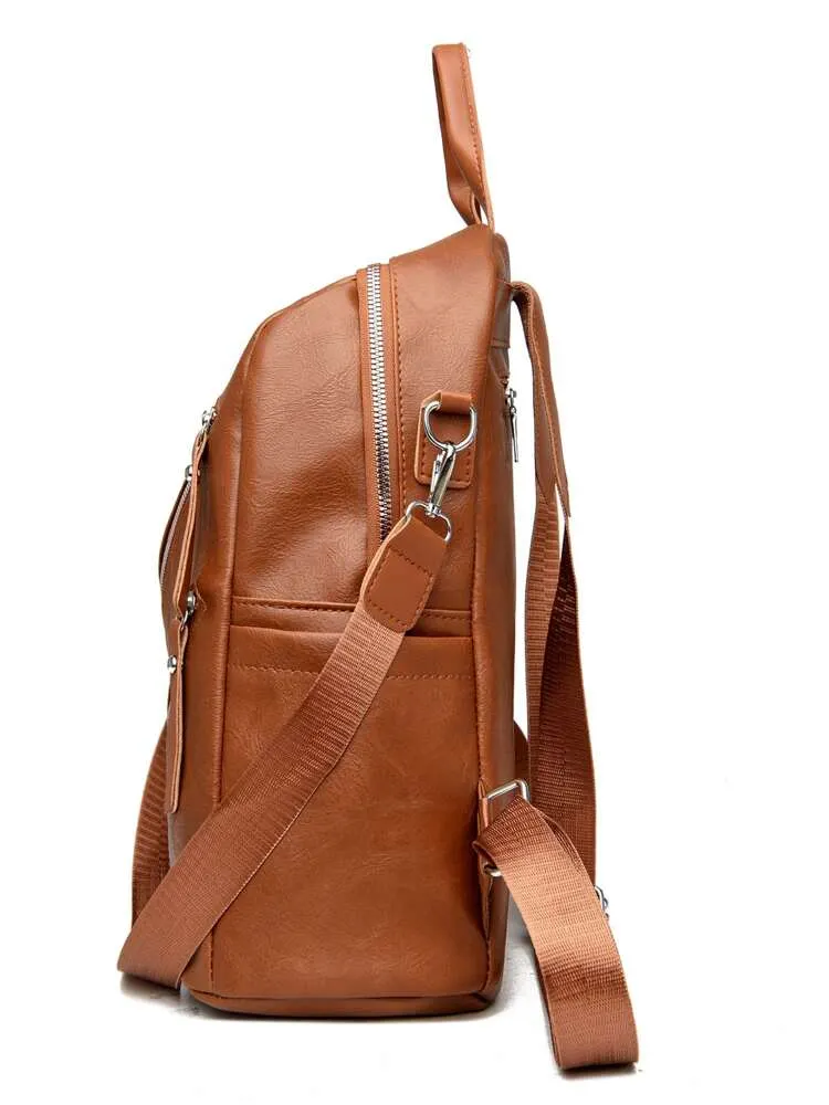 Minimalist Zipper Front Functional Backpack