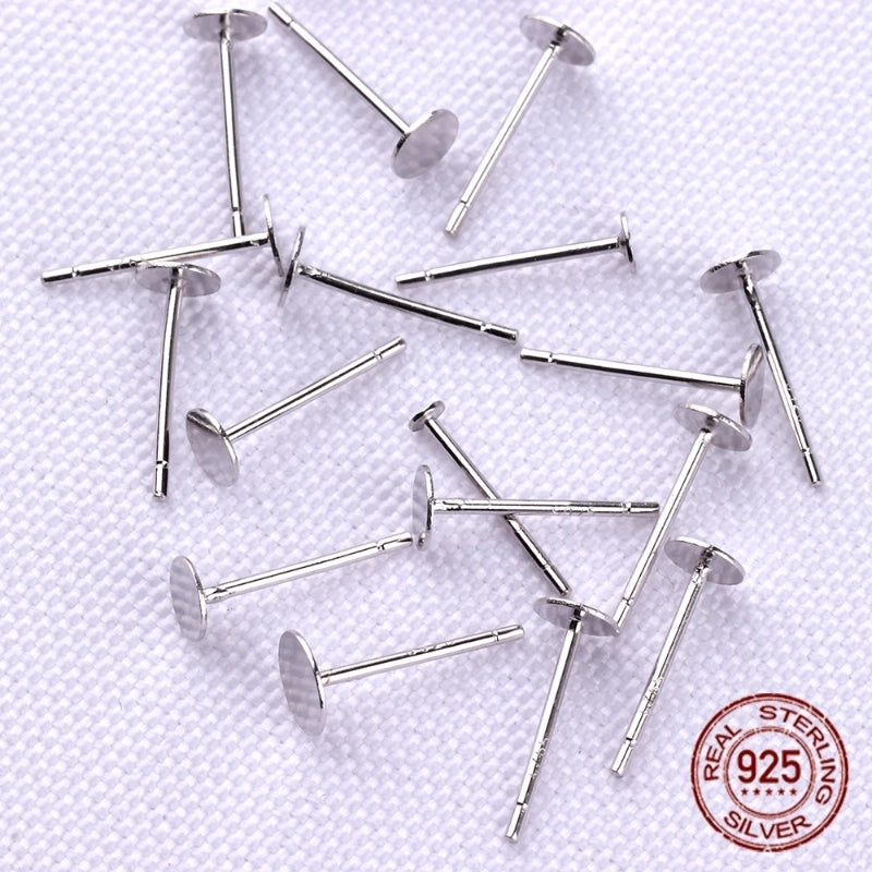 20 PCS/Package 2MM Diameter 3mm Diameter 4mm 925 Sterling Silver Solid Color Earring Findings Jewelry Accessories
