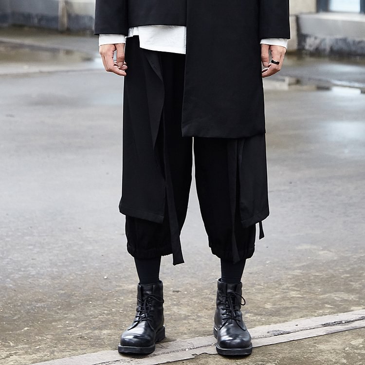 Dawfashion-Original Dark Japanese Style Yohji Yamamoto Style Men's Nine-point Casual Pants-Yamamoto Diablo Clothing