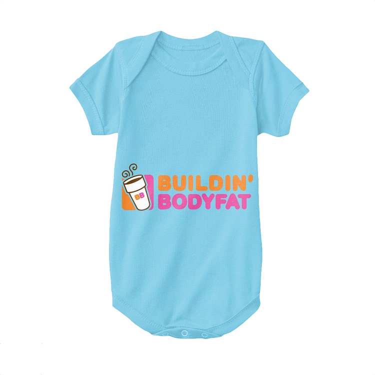 Dunkin Donuts Buildin Bodyfat, Logo Parody Baby Onesie