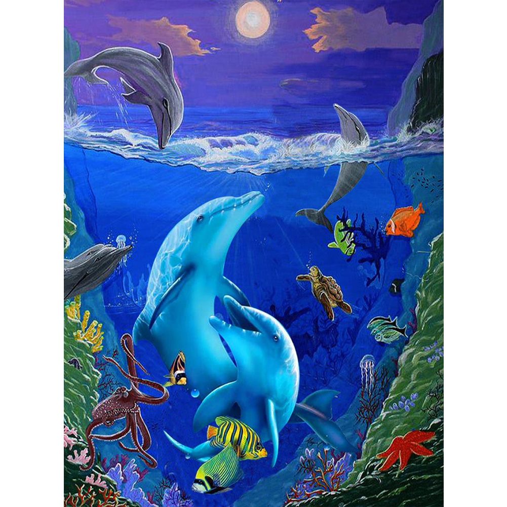 

(Multi-Size) Underwater World - Round/Square Drill Diamond Painting, Square diamond 30*40cm, 501 Original