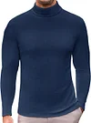 Ekouaer Men's Turtleneck Long Sleeve Turtle Neck Shirts Basic Lightweight Undershirt Thermal Pullover Sweater S-XXL