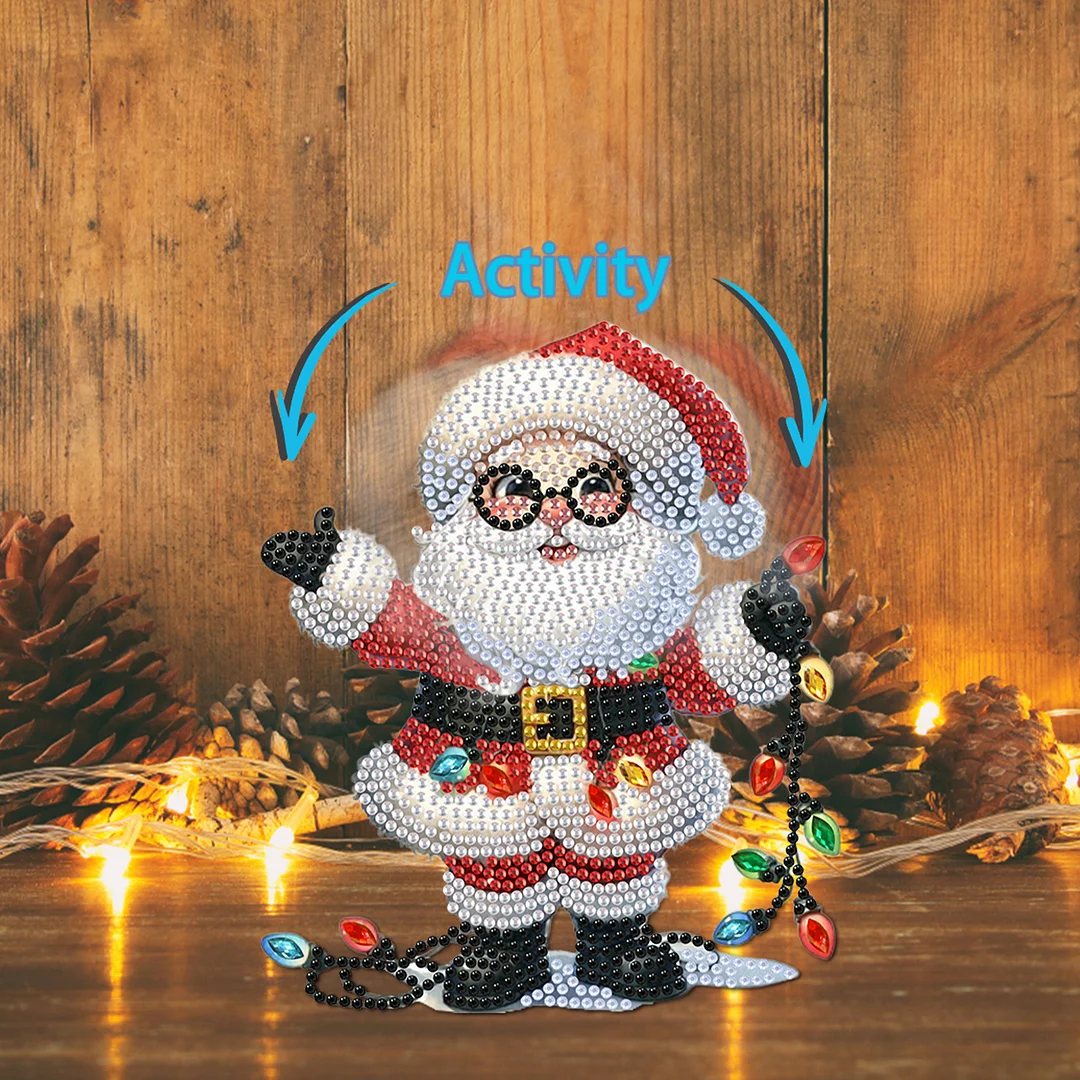 Acrylic Shaking Head Desktop Diamond Art Kits for Adults Beginner (Santa Claus)