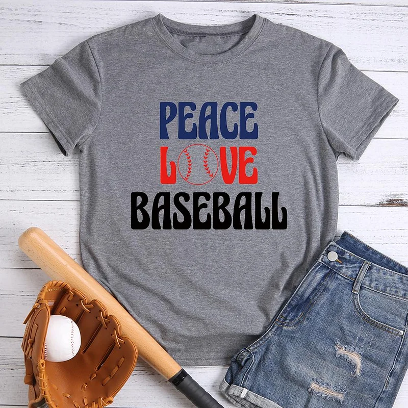 Peace love best sale baseball t shirts