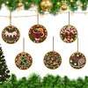 6pcs/set DIY Diamond Special Shape Pearl Art Hanging Wooden Christmas Tree Ornament Kit