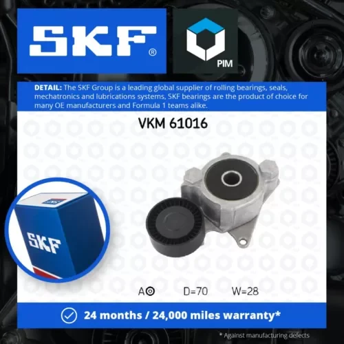 Aux Belt Tensioner fits TOYOTA AVENSIS 2.2D 05 to 18 Drive V-Ribbed SKF Quality Parts