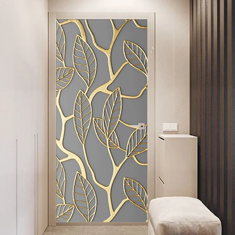 Athvotar 3D Mermaid Watercolor Scales Door Sticker Self Adhesive Wallpaper DIY Renovation Waterproof Poster Home Decor Decal