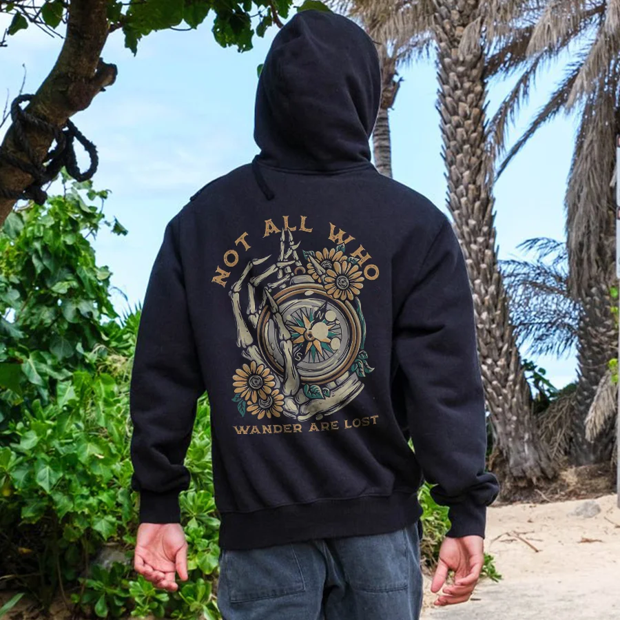 Not All Who Wander Are Lost Printed Men's Hoodie