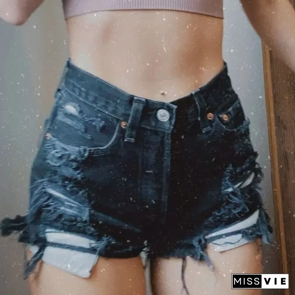 Women Make Old Denim Shorts Wq51