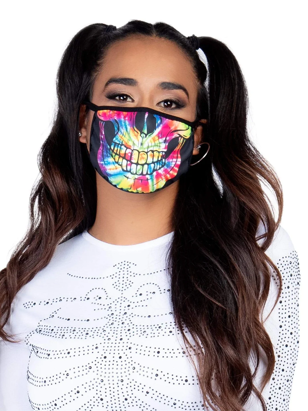 Tie Dye Skull Face Mask
