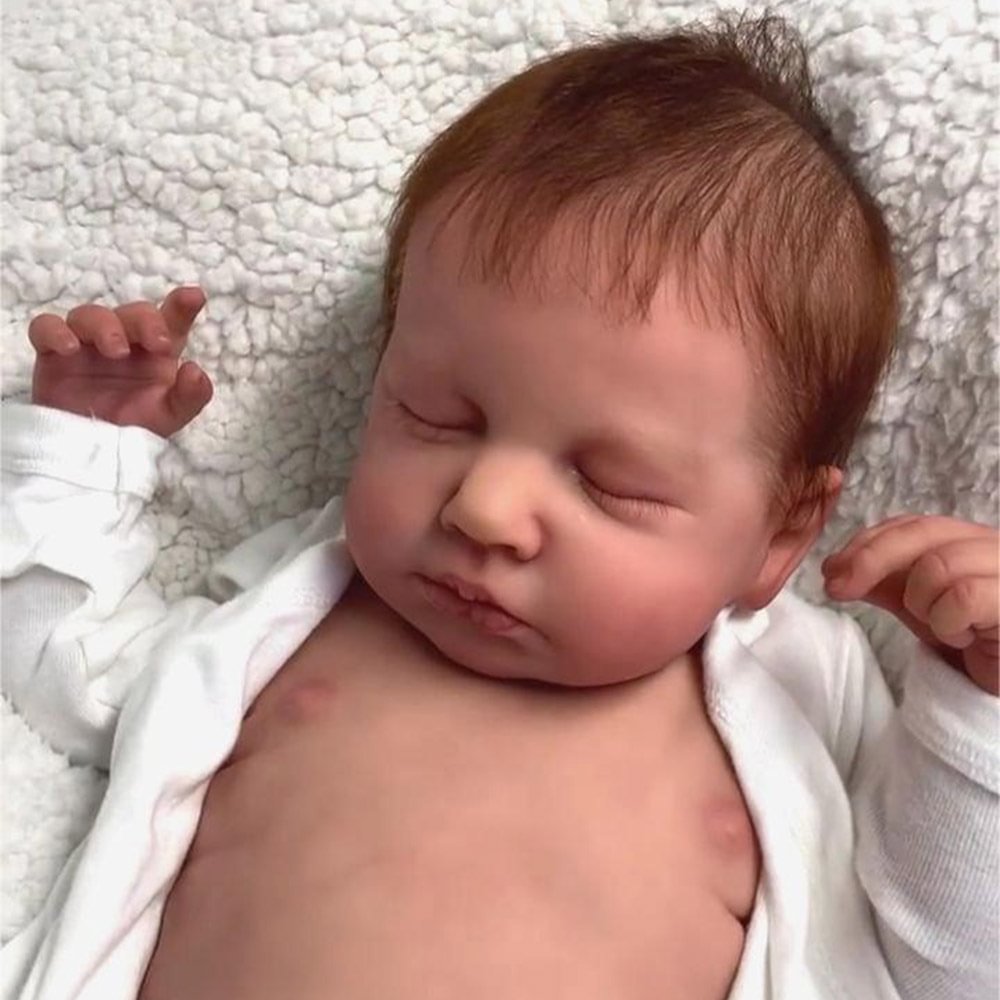 [New 2023] Heartbeat & Sound 20" Reborn Lifelike  Asleep Baby Girl Magnolia Reborn Doll, With Pacifier And Bottle