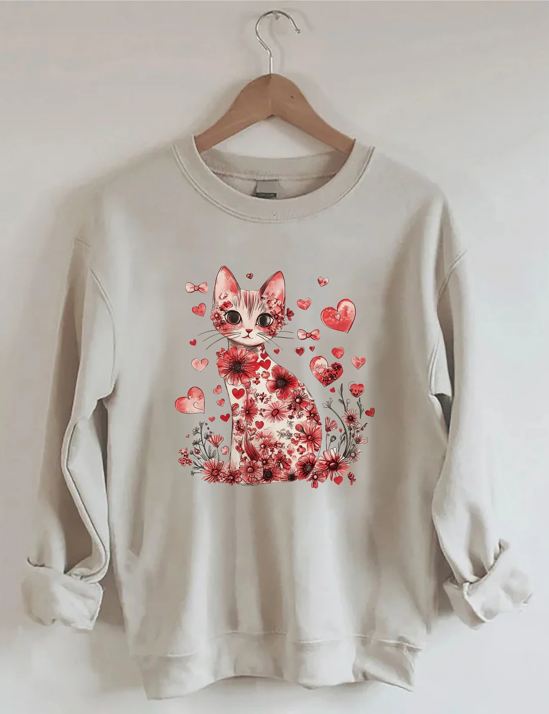 Valentine Cat Sweatshirt