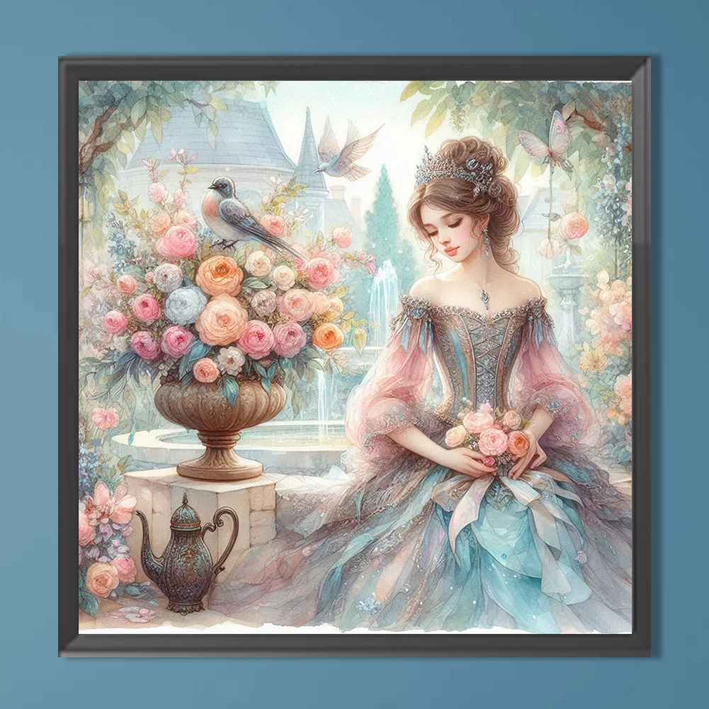 Diamond Painting - Full Round Drill - Horse Girl(Canvas|40*40cm)