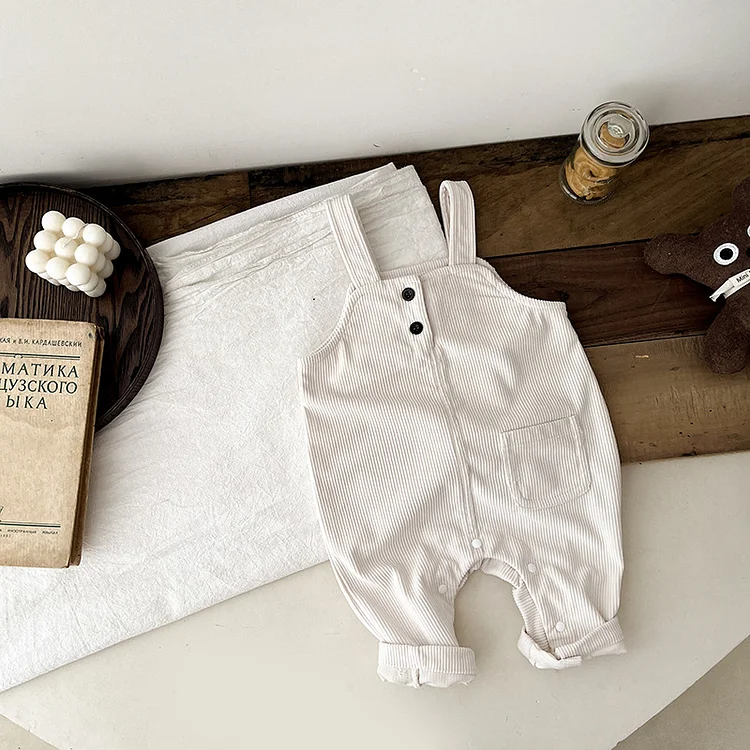 Baby Long Sleeve Solid Overalls Romper