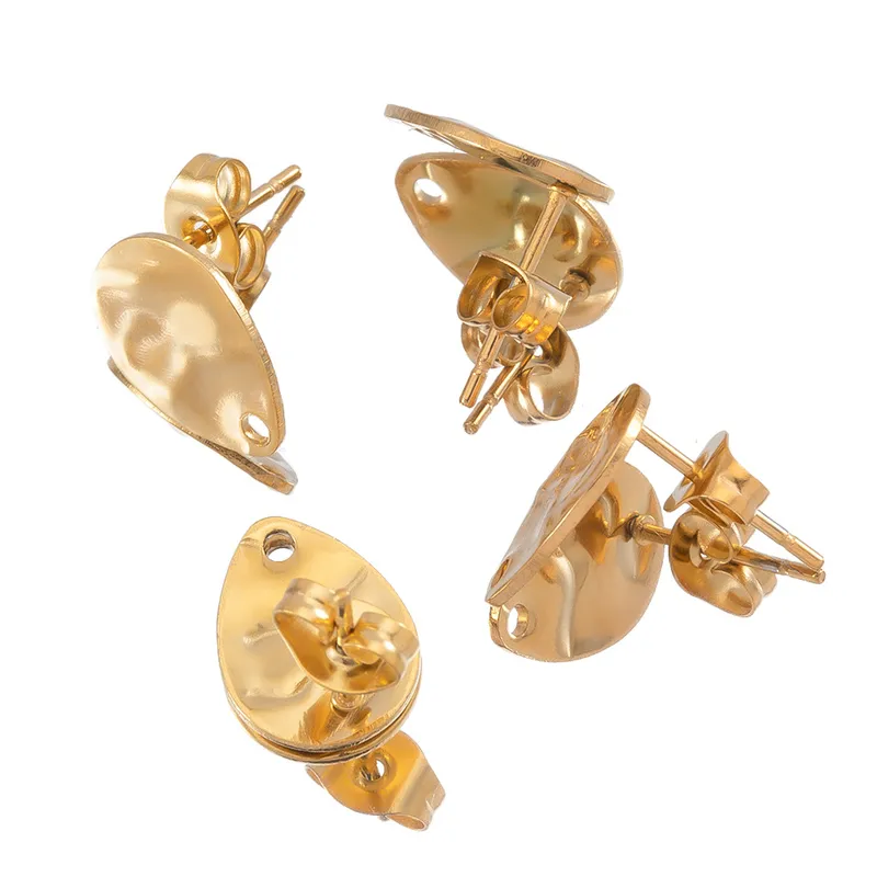 10 PCS/Package 12 * 9mm Hole 1~1.9mm 304 Stainless Steel Geometric Polished Earring Findings Jewelry Accessories