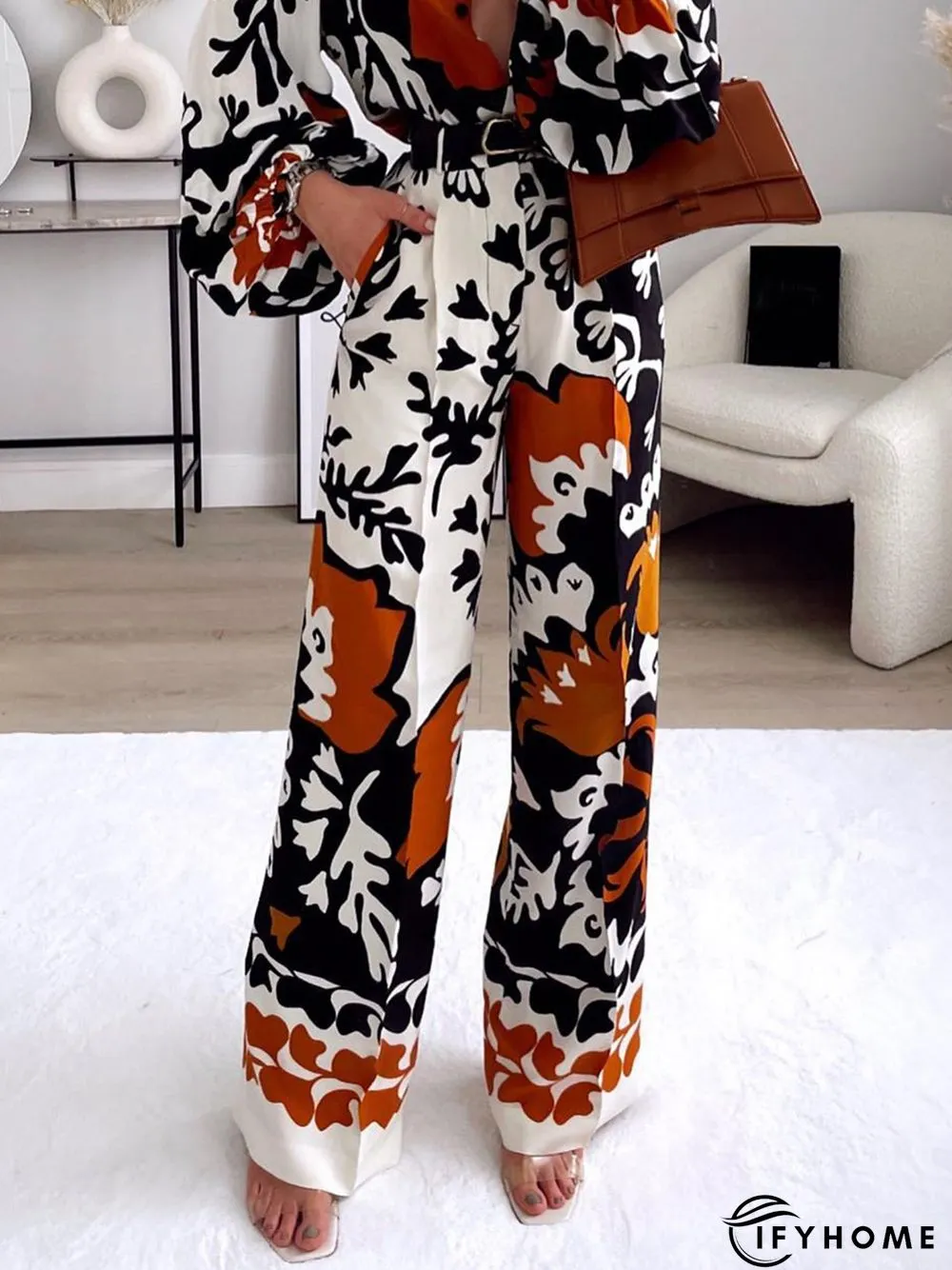 Vacation Printed Fashion  Pockets Straight Leg Pants | IFYHOME