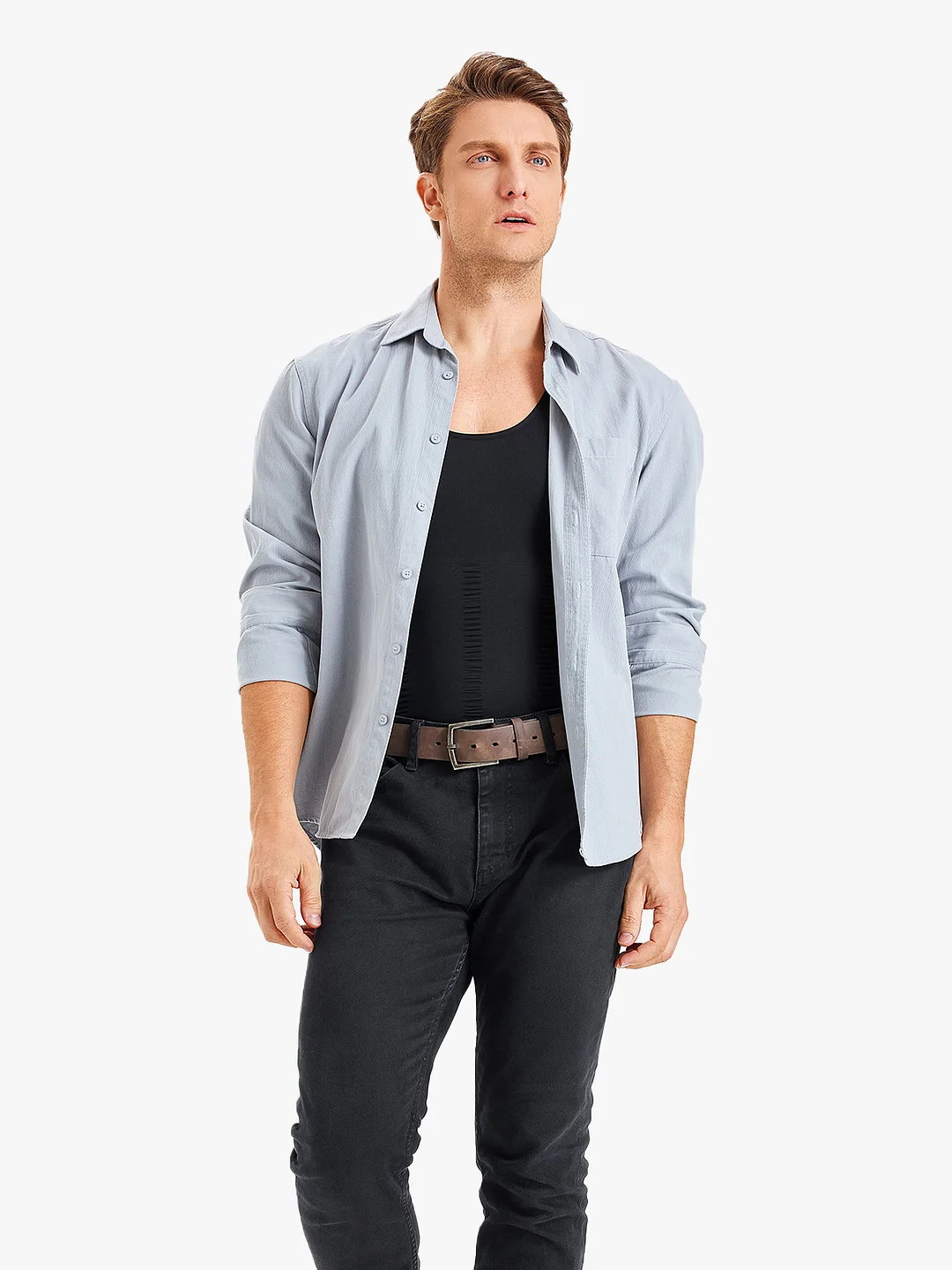 Seamless Elastic Belly Compression Tank Tops for Men