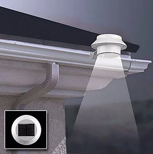 4-Pack: Outdoor Solar Gutter LED Lights - vzzhome