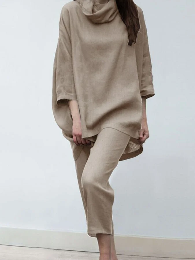 Women's Fashion Casual Loose Solid Color Two Piece Suit