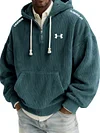 Men's Winter Warm Corduroy Large Pocket Hooded Sweatshirt