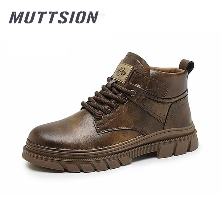 MUTTSION Men's Business Casual British Style Non-slip Wearable Workwear Martin Boots