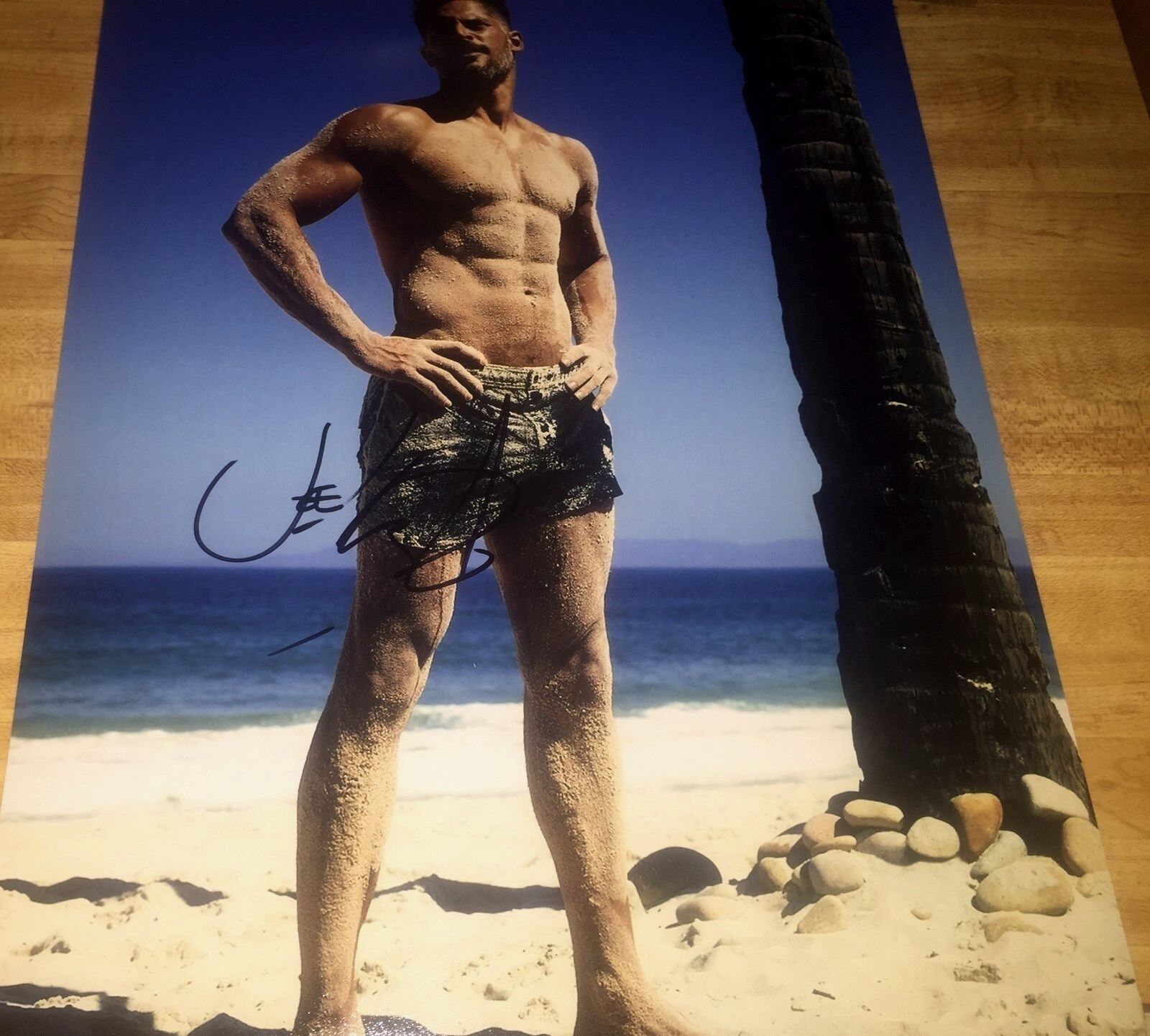 Joe Manganiello Shirtless On The Beach Magic Mike Hand Signed 11x14 Photo Poster painting COA