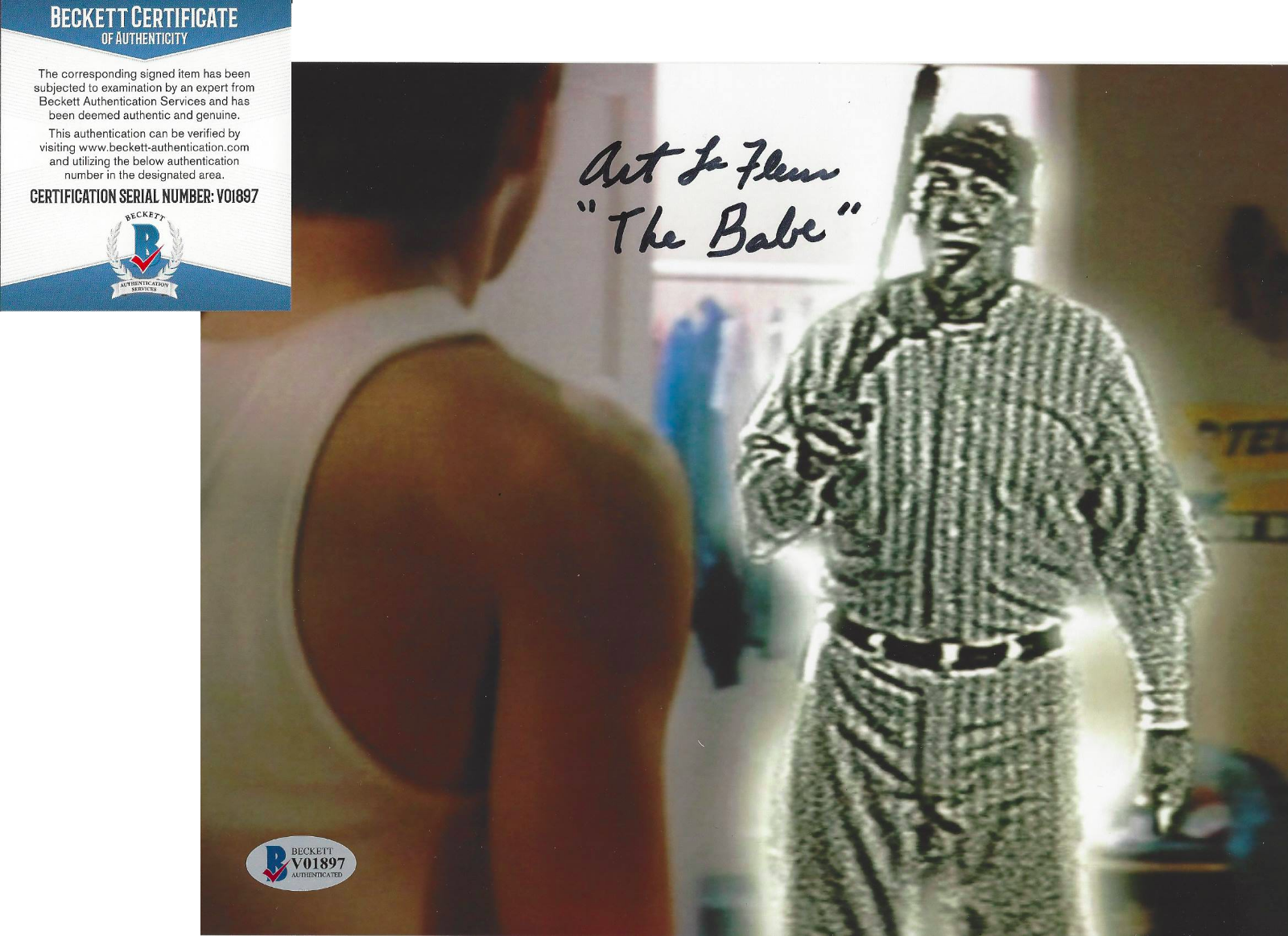 ART LAFLEUR SIGNED THE SANDLOT 'BABE RUTH' 8x10 MOVIE Photo Poster painting D BECKETT COA BAS