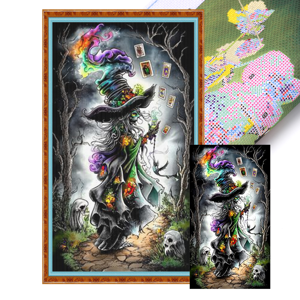 Magic Witch Full 14CT Pre-stamped Canvas(40*70cm) Cross Stitch