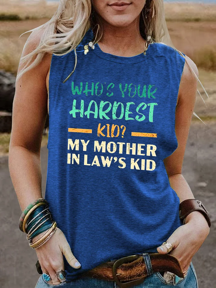 Women's  Who's Your Hardest Kid Tank Top socialshop