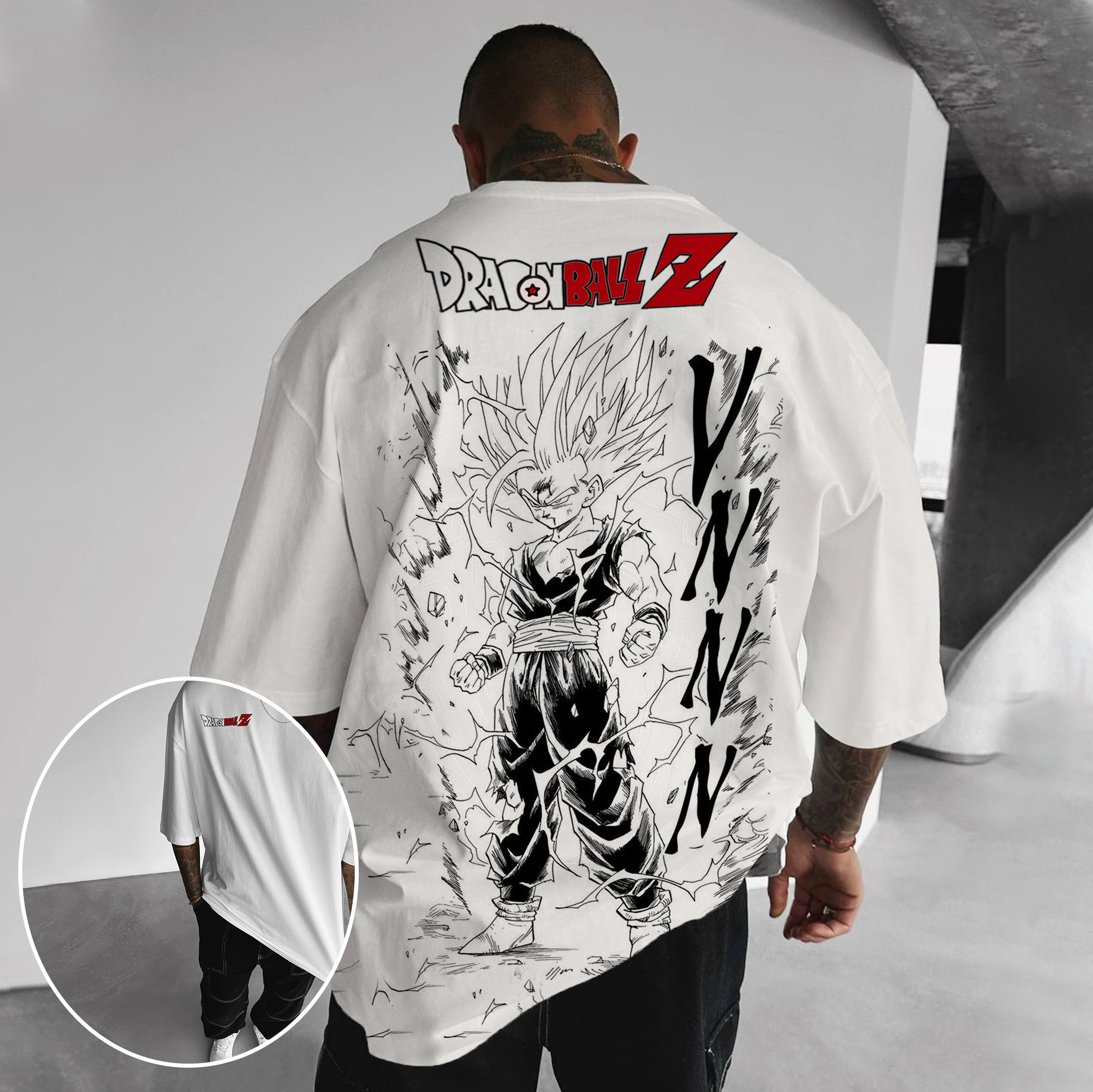 Unisex Oversized Angry Anime Print T-shirt