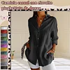 Gioiacombo&trade; Nuova camicia casual a maniche lunghe con risvolto da donna