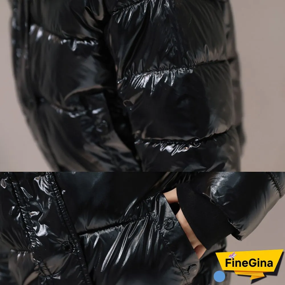 Fashion Black Waterproof Winter Jacket Women Big Fur Hooded Down Parkas Female Jacket Coat Slim Warm Winter Outwear New